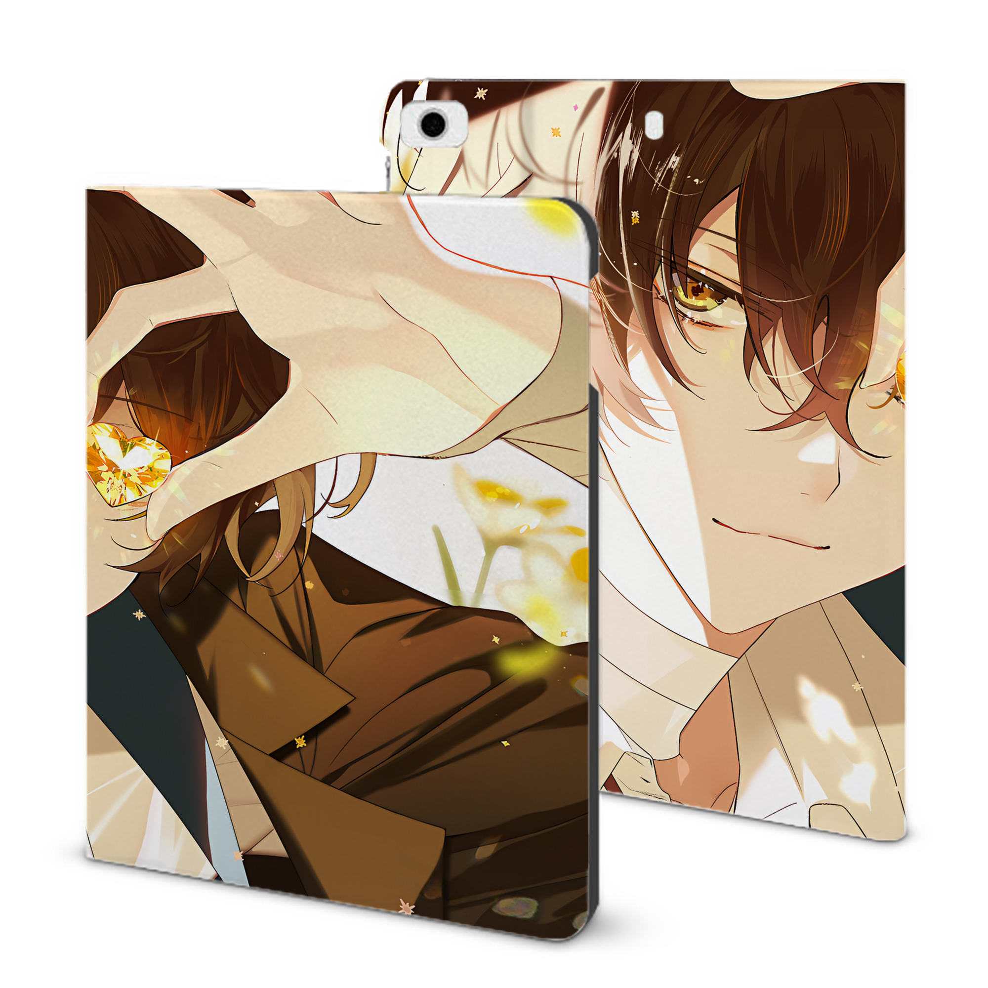 （画像用） 文豪ストレイドッグス Bungo Stray Dogs IPad ケース ブック型 PUレザー TPU 耐衝撃 軽量 薄型 ペン収納なし 全面保護 IPad 各モデル対応